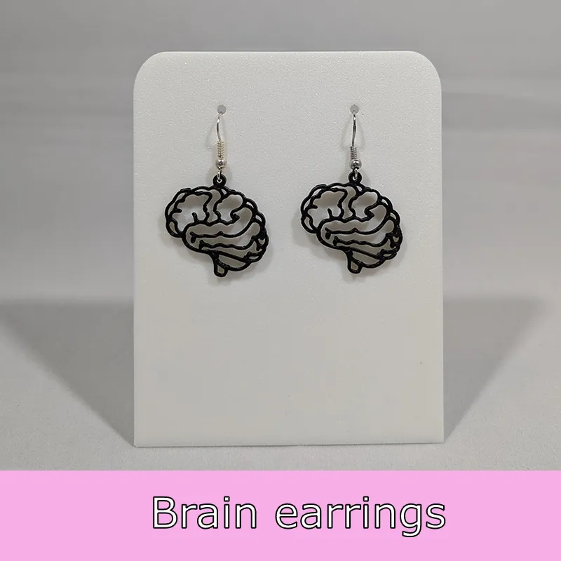 Brain earrings view 2