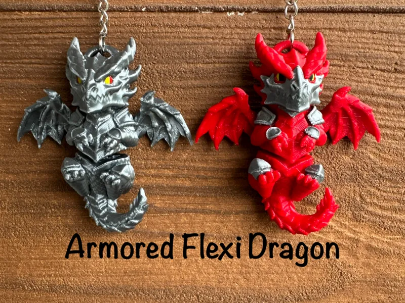 Armored Flexi Dragon Keychain