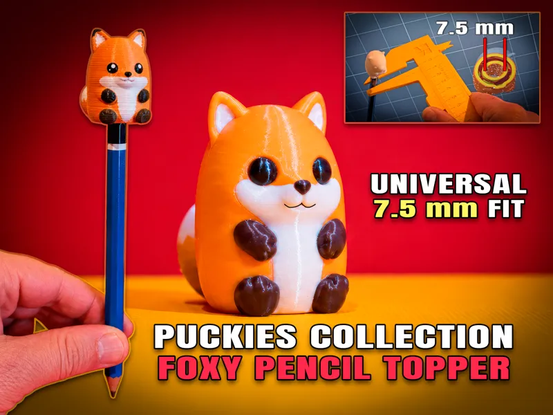 Cute Foxy Pencil Topper (Puckies Collection)