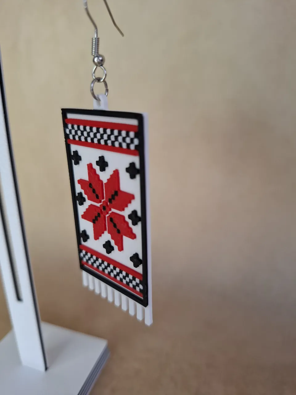 Folk Earrings | Ukrainian Embroidery Style view 3