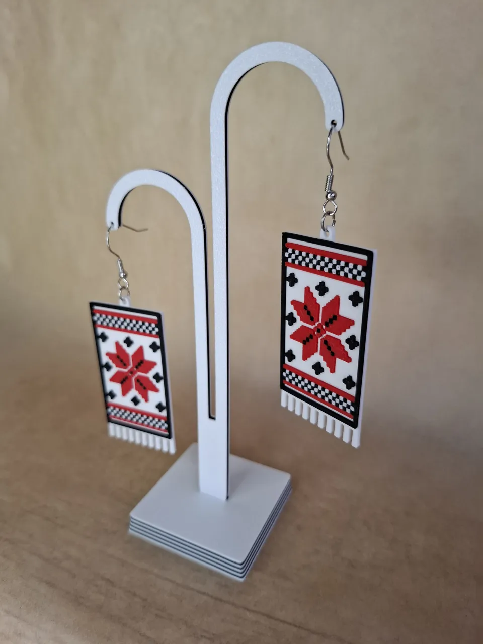 Folk Earrings | Ukrainian Embroidery Style view 2