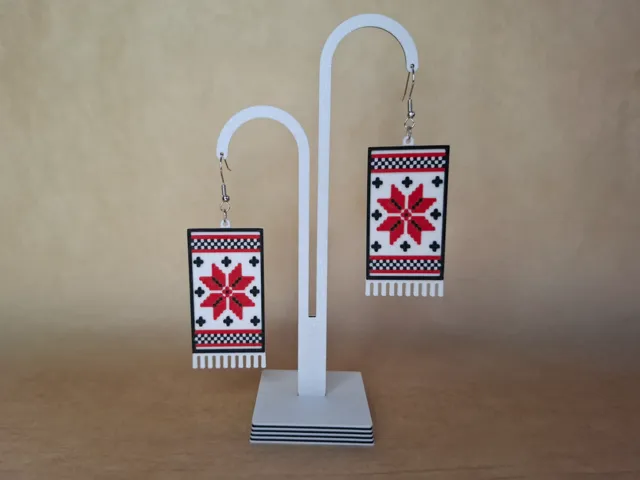Folk Earrings | Ukrainian Embroidery Style