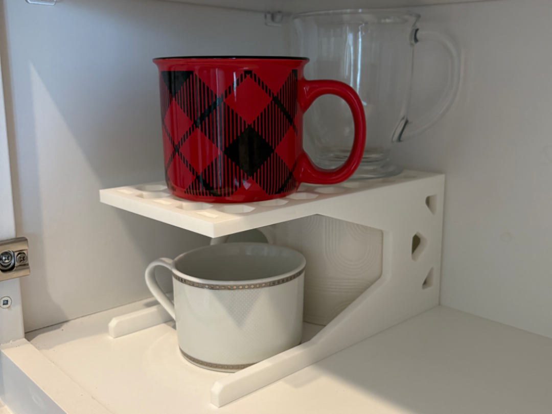 Mug/Cup Stacker, Compact Mug Shelf, No Supports