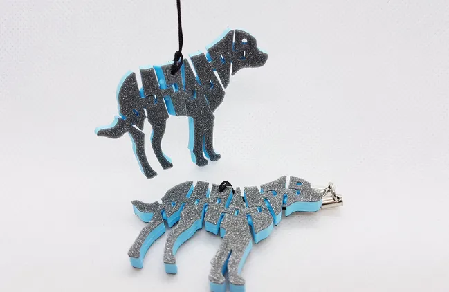 Flexi Articulated Dog Keychain AMS remix