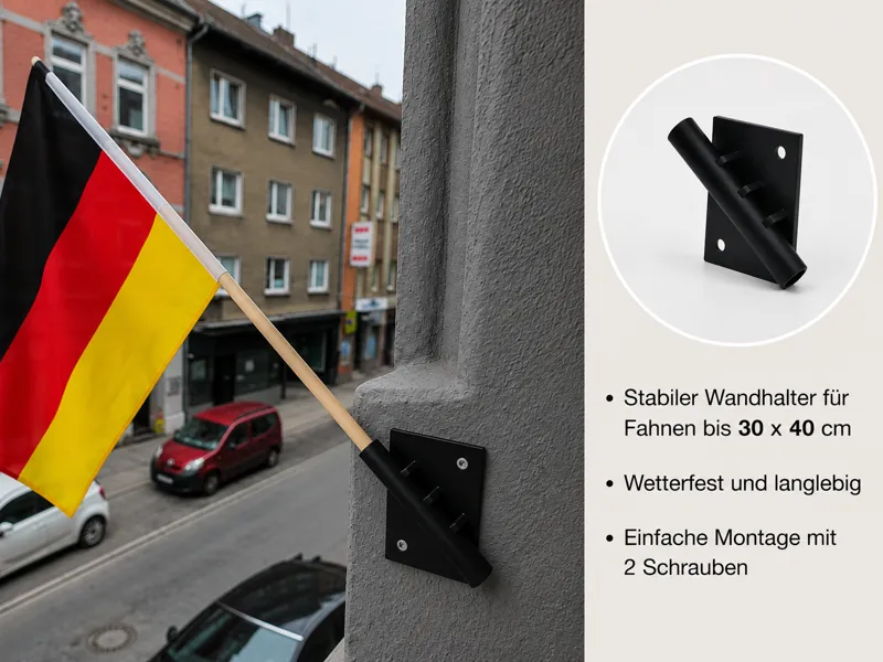 Fahnenhalter für Fensterinnenwand 8mm Stielfahnen