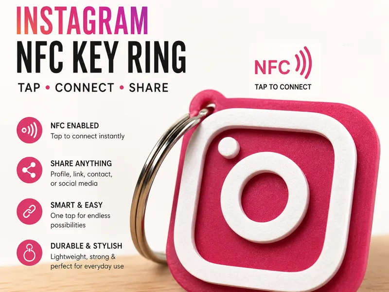 Smart Instagram NFC Tag Key Ring