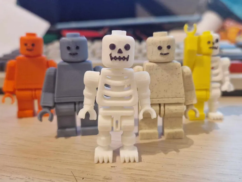 Brick Skeleton Figure - Print In Place - Free 3D Print Model - MakerWorld