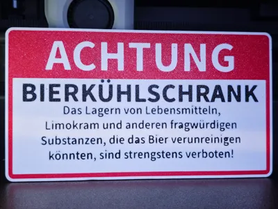 Attention Beer Fridge Sign