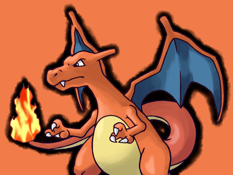Fully colored Charizard statue