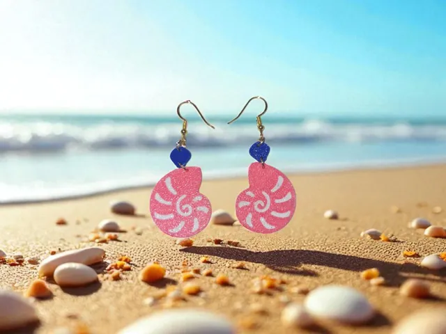 Pink Seashell earrings