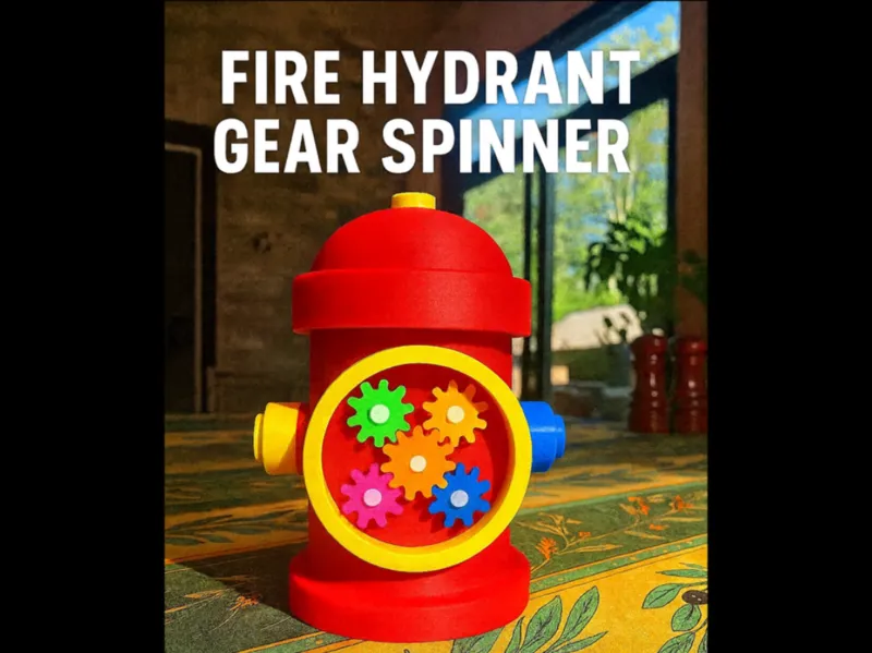 Fire Hydrant Gear Spinner with hidden compartment