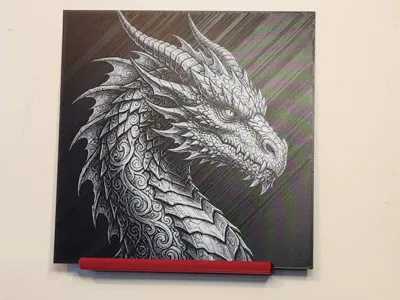Hueforge - Detailed Ornate Dragon Head Profile