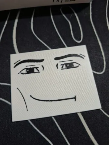 Modelo para impresión 3D: Roblox meme face — vista de referencia 3