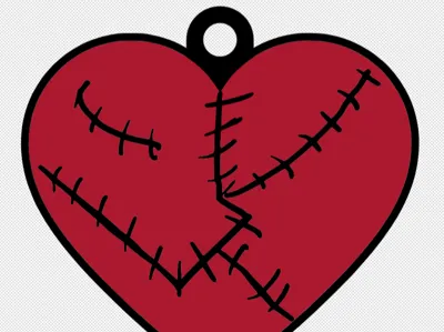 Heart scar earring Halloween 2025