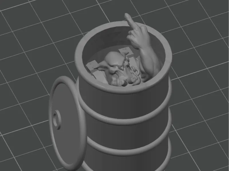 Middle Finger ORK in a Barrel