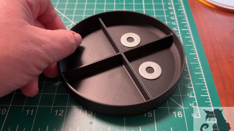 Magnetic parts dish with dividers