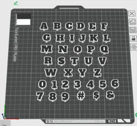 Varsity (Vertical) Letters, Numbers and Symbols
