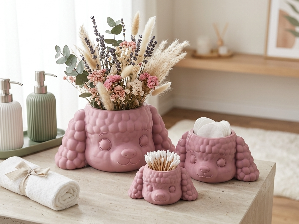Poodle Planter & Pencil Holder - 3D printed Decor, in stock in India