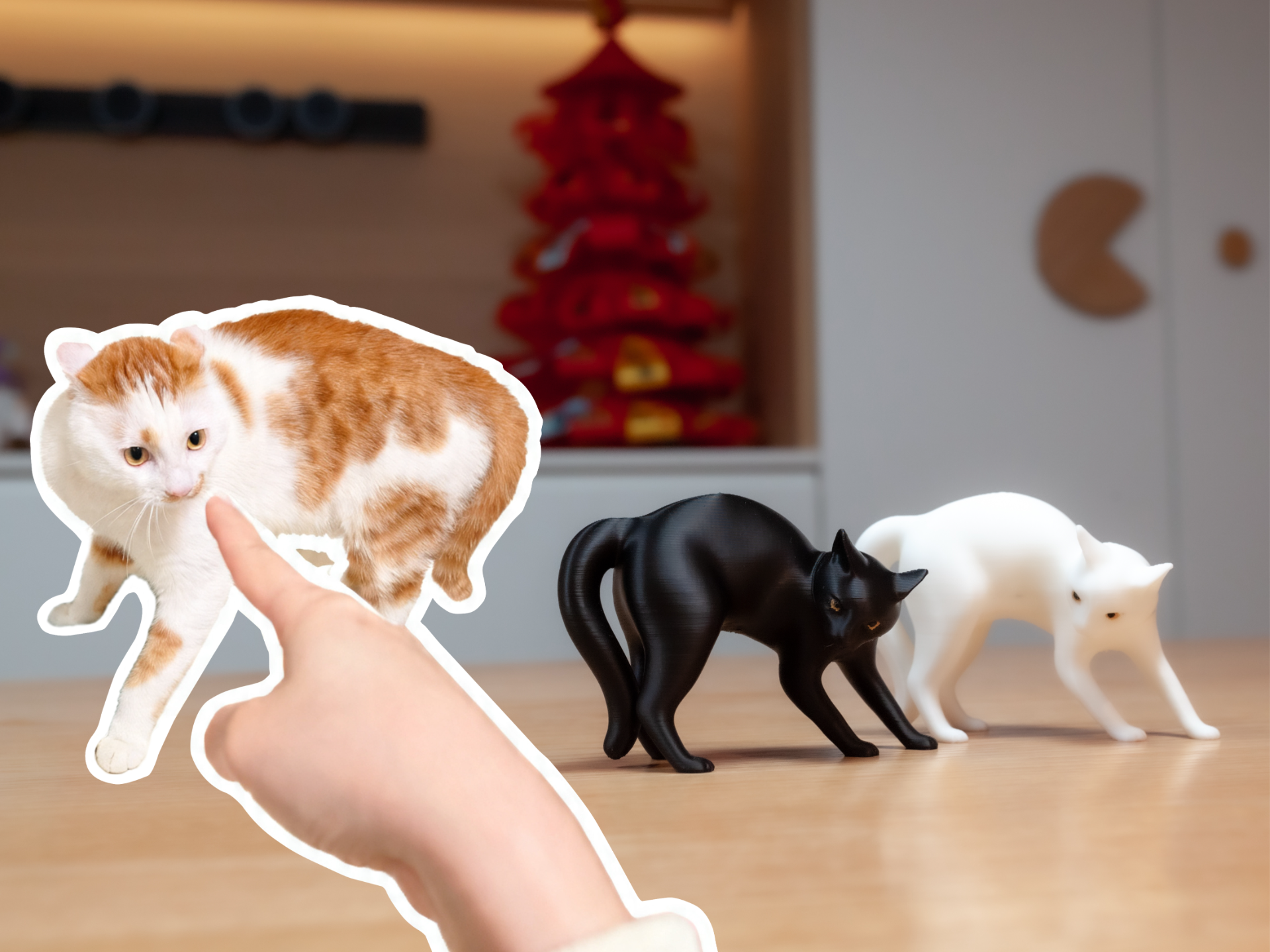 犟猫猫雕塑摆件