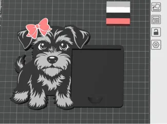 Cute Schnauzer Puppy Post-it Note Holder