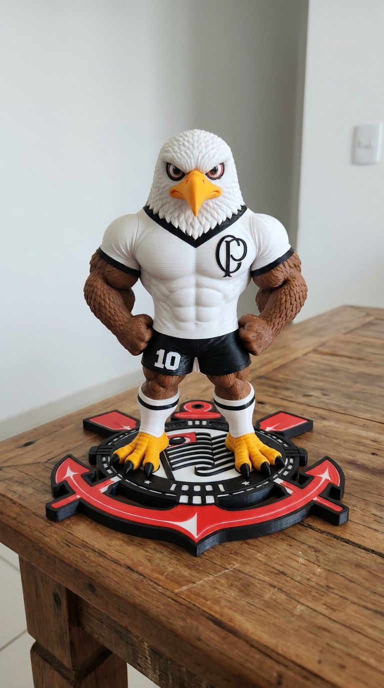 Mascote Gavião Corinthians 25 cm 80% No AMS - 1