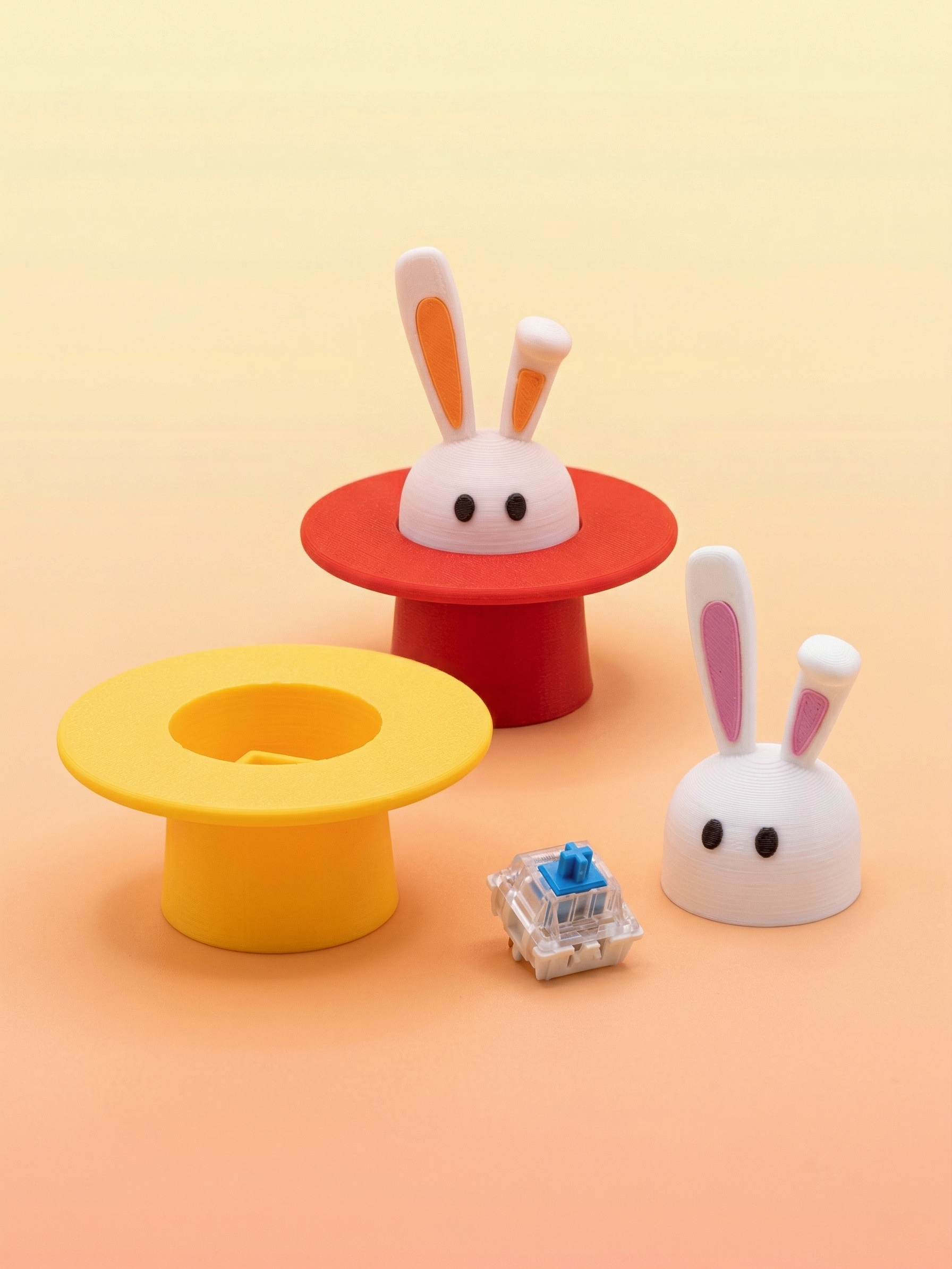 Miniatura 1 do modelo 3D 魔术帽小兔 按键解压玩具