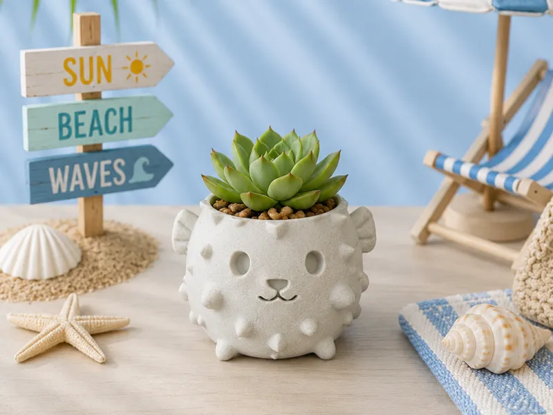 Beach Buddies Summer Pot | Pufferfish 
