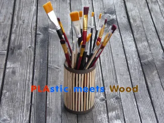PLAstic Meets Wood  …. with Coffee stir sticks