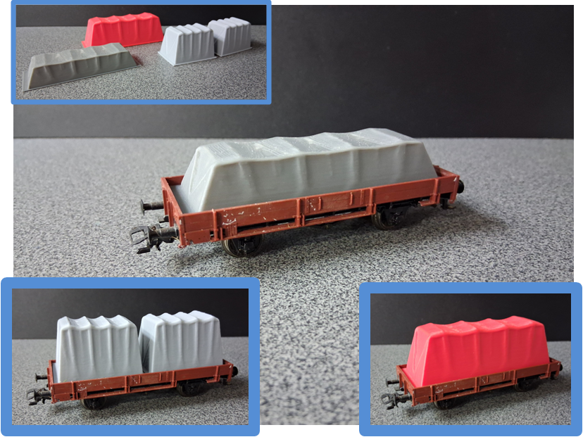Beladung mit Plane H0 Niederbordwagen
