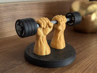 Iron Grip – Barbell Arms Desk Decor
