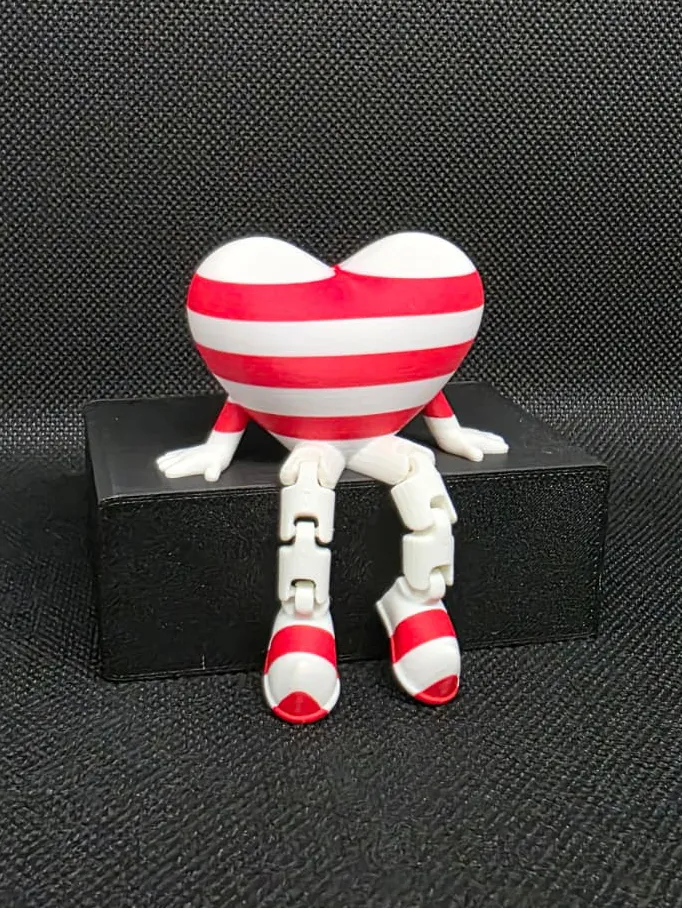 Articulated Flexi Candy Cane Heart Buddy - Free 3D Print Model - MakerWorld