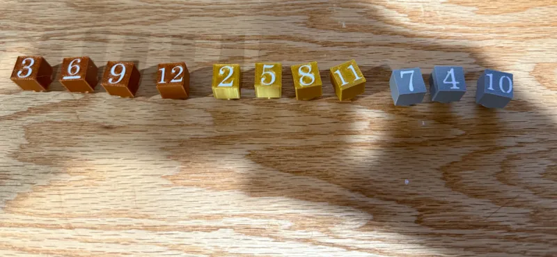 Numbered Horse Racing Pegs
