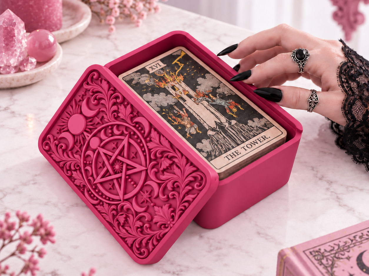 Cofre Esotérico Gótico 'Pentagrama Celestial' para Tarot y Joyas