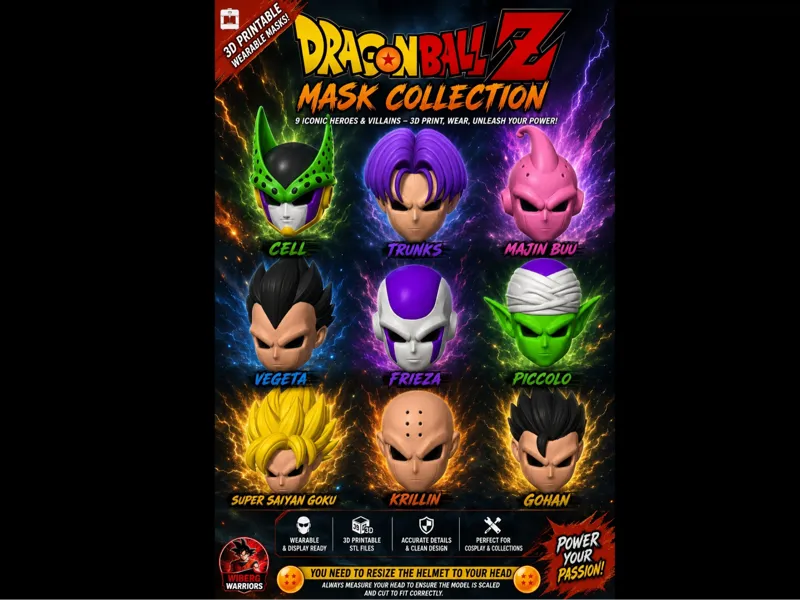 Dragon Ball Z Mask Pack full color