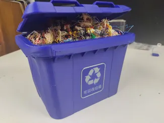 多色打印竹屎废料垃圾桶