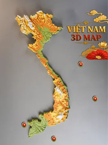 Escenografía en miniatura: Viet Nam 3D Topographic Map — vista de referencia 2