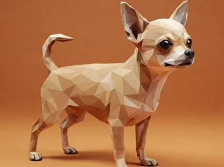 Chihuahua figurka pies Low poly