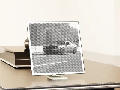Dodge Challenger Wall Art with Desktop Holder