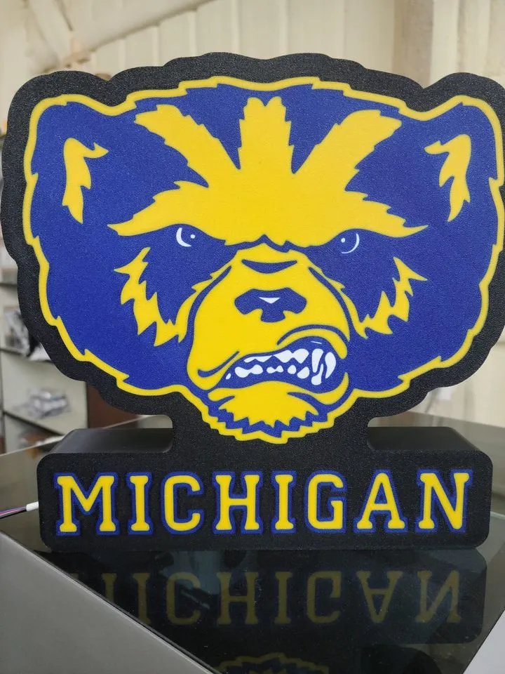 Michigan Wolverine light up sign, lightbox