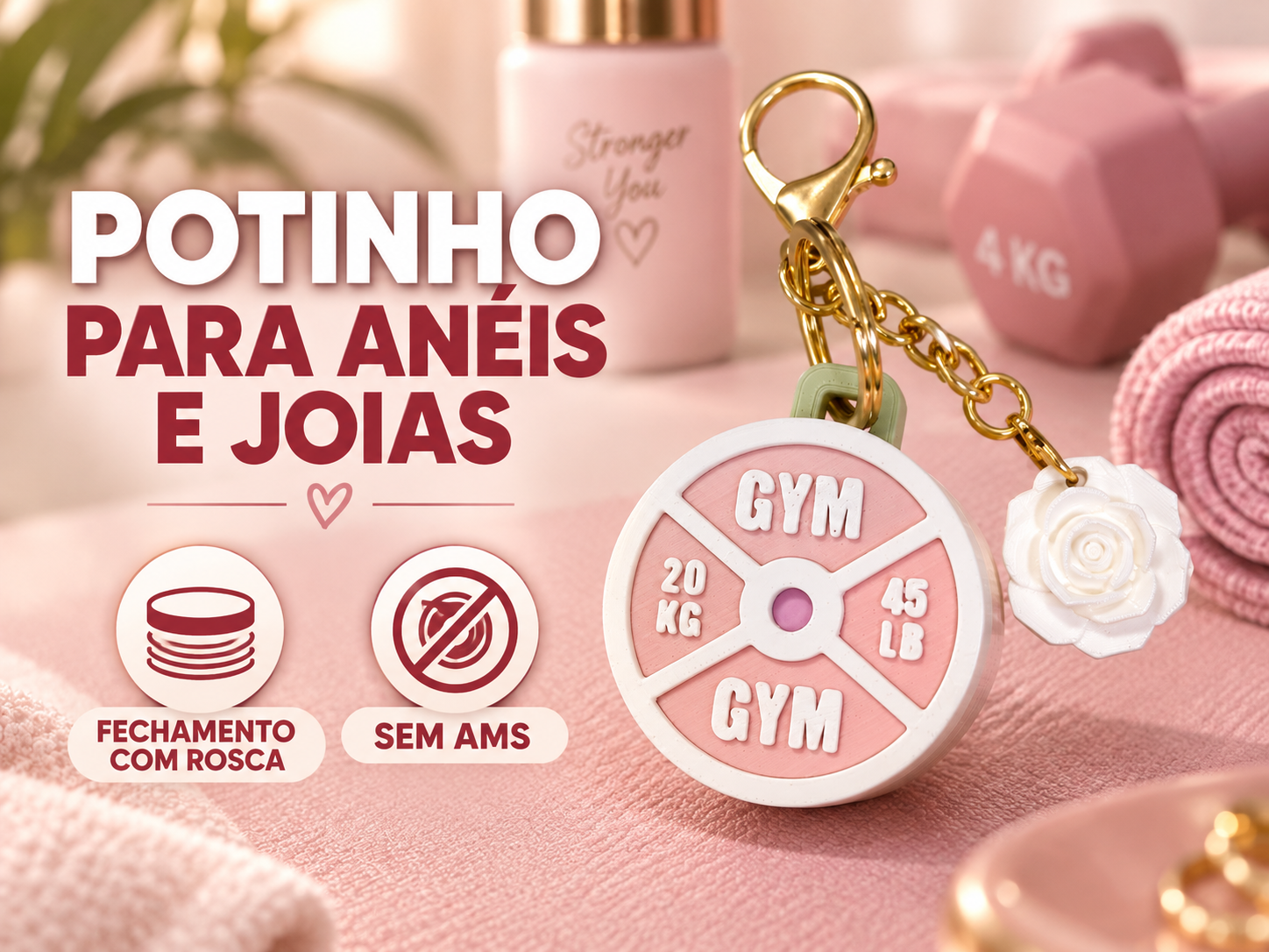 Potinho de anéis para academia - 1