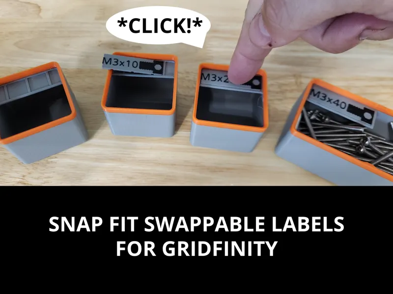 Cullenect Swappable Labels for Gridfinity and More