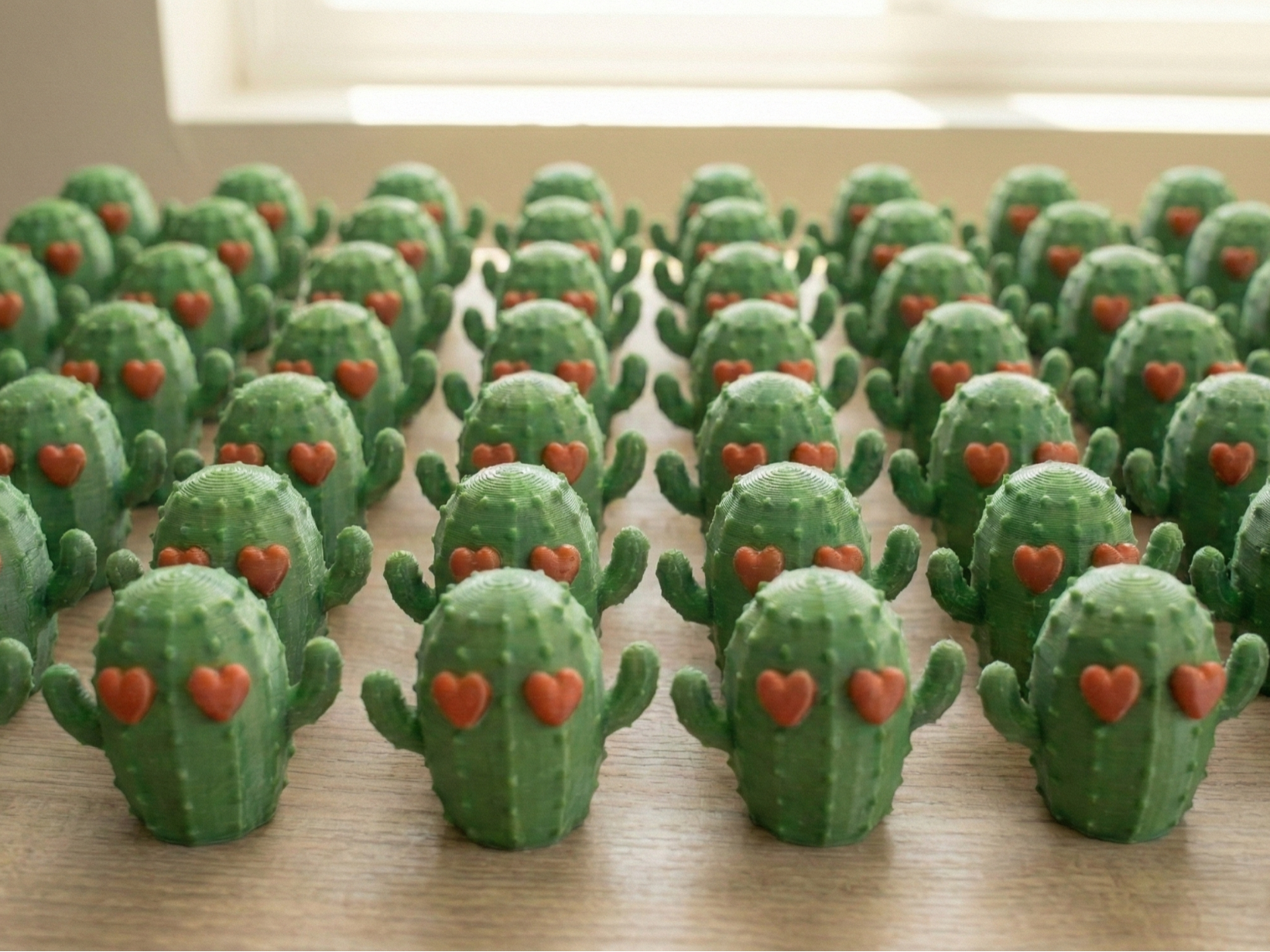 Cactus in love for Valentine's day