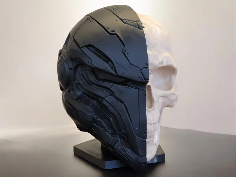 Split Sentinel Skull - Futuristic Helmet Display