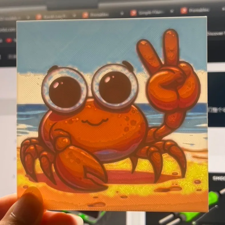 A cartoon-style crab CMYK