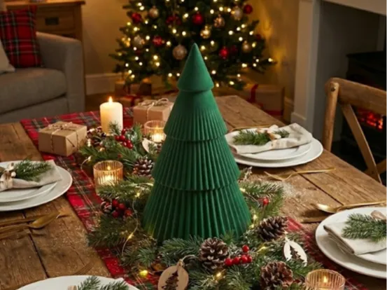 Scandi Style Ribbed Holiday Tree Decoration