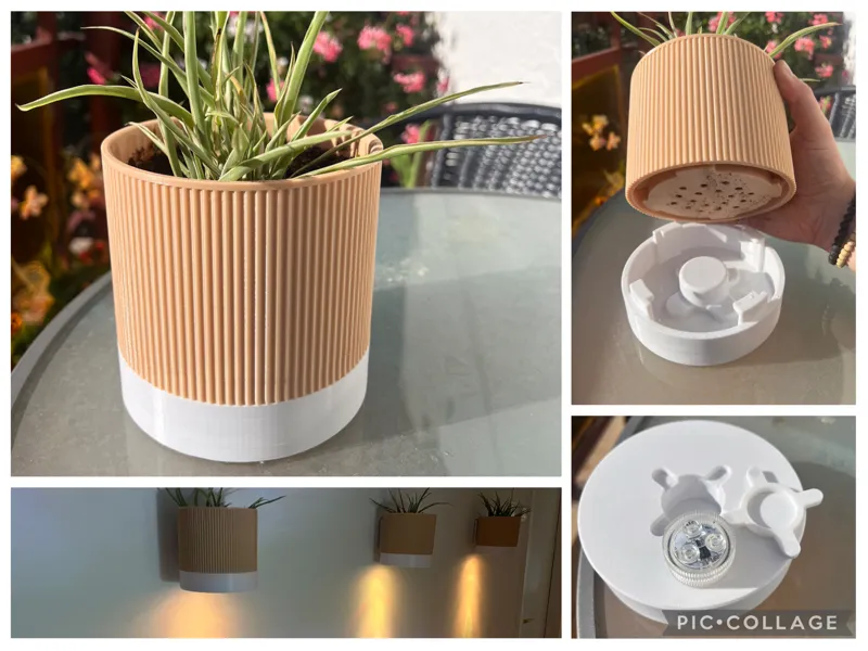 Wall Planter with built in LED and dip tray