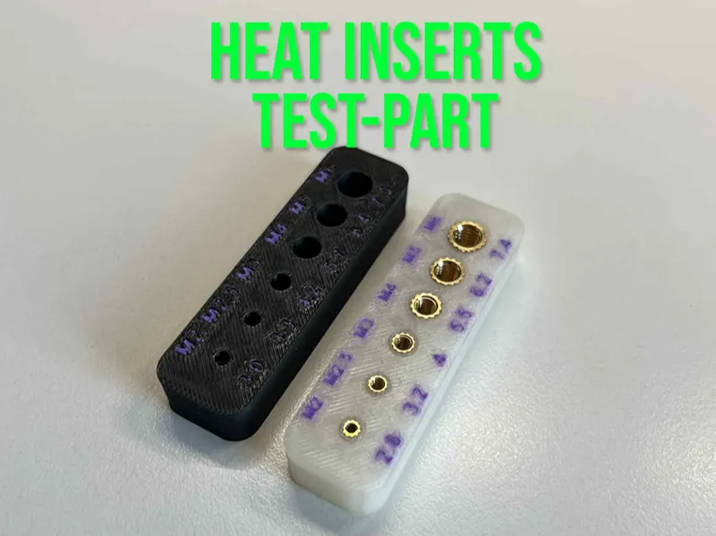 Testpart for threaded inserts M2-M6