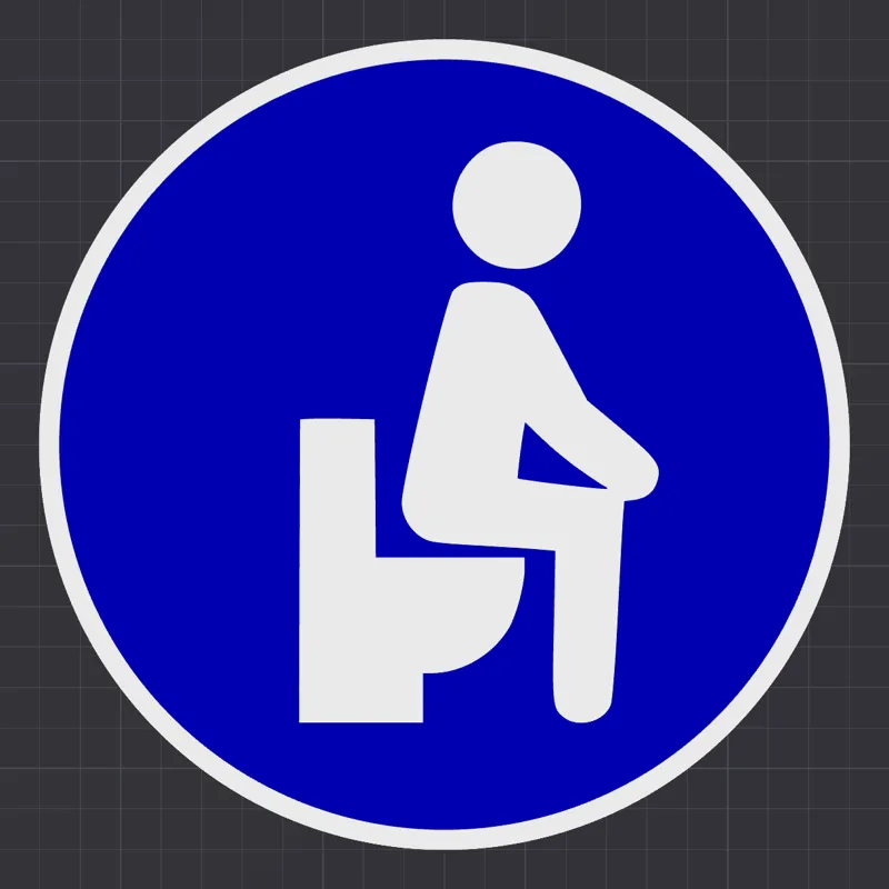 Only peeing while sitting sign 200mm - ISO 7010