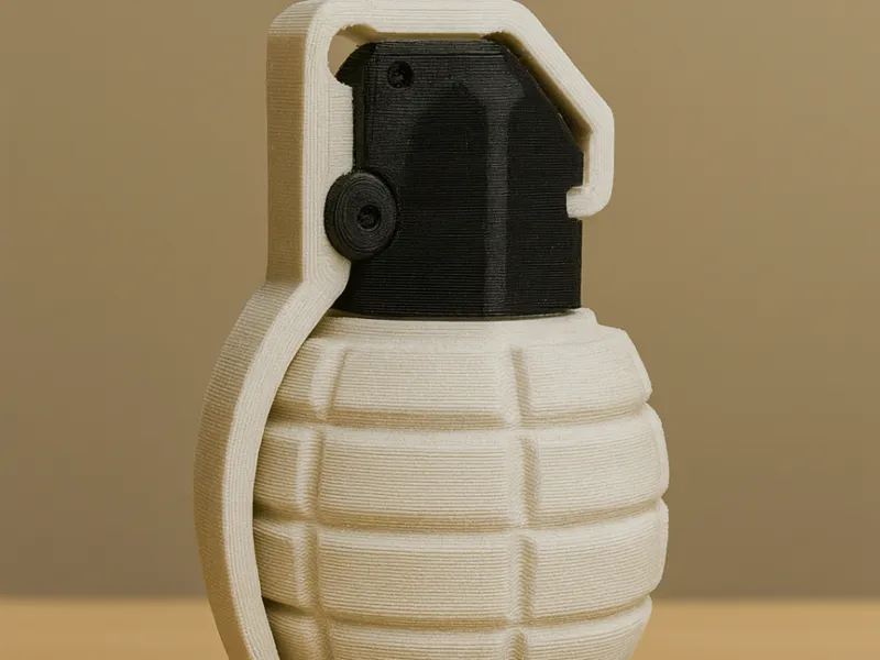 3D Printed Grenade Model with Stand (Decorative)