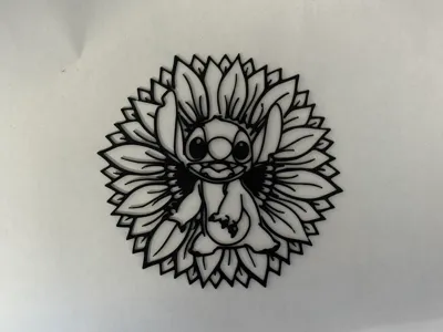 Deco Stitch with flower background - Free 3D Print Model - MakerWorld